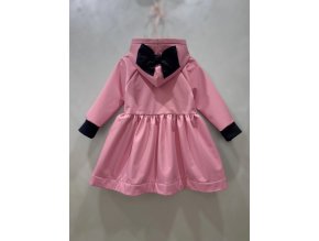 Pískací softshellový riasený kabátik pudrová ružová/čierna
