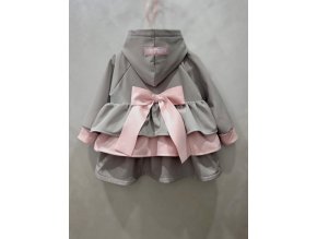 Pískací 3volánový softshellový kabát - sv. sivý