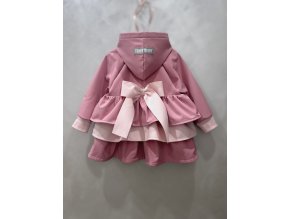 Pískací 3volánový softshellový kabát - púdrový