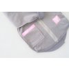 Pískací softshellový kabátik s mašľou sivý melír/ružová
