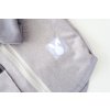 Pískací softshellový kabátik s krížikom sivý melír
