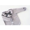 Pískací softshellový kabátik s krížikom sivý melír