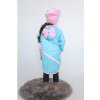 Prechodná pískacia bunda s mašľou aqua/baby ružová