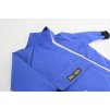 Pískací softshellový kabátik so šikmým zipsom kráľovská modrá