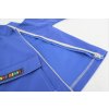 Pískací softshellový kabátik so šikmým zipsom kráľovská modrá