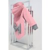 Zimná bunda s mašľou ružová/sivá