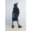 Softshellový kabát s chĺpkovým rubom čierna/modrá