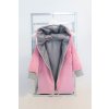Obojstranný kabátik ružová/sivý šušťák