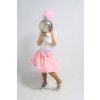 Pískacia balóniková sukňa sivý melír/baby ružová