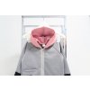 Softshellová pískacia bunda sivý melír/ružová