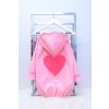 Ľahšia soft predĺžená bunda "srdce" - baby ružová