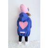 Ľahšia soft predĺžená bunda "srdce" - modrá