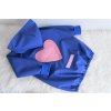 Ľahšia soft predĺžená bunda "srdce" - modrá