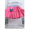 Pískacia točivá sukňa so srdiečkovým príveskom - ružová