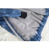 Softshellový predĺžený kabát jeans s červenou nášivkou