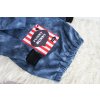 Softshellový predĺžený kabát jeans s červenou nášivkou