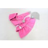 Pískací softshellový dvojvolánový kabátik- ružový melír
