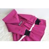 Pískací softshellový dvojvolánový kabát s chĺpkovým rubom - purpur