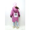 Zimná bunda s nášivkou lila pink/čierna