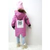 Zimná bunda s nášivkou lila pink/čierna