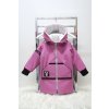 Zimná bunda s nášivkou lila pink/čierna