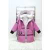 Zimná bunda s nášivkou lila pink/čierna