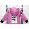 Zimná bunda s nášivkou lila pink/čierna