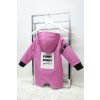 Zimná bunda s nášivkou lila pink/čierna