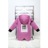 Zimná bunda s nášivkou lila pink/čierna