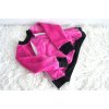 Pískacia hebučká teplá mikina hot pink/čierna