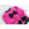 Pískacia hebučká teplá mikina hot pink/čierna
