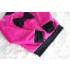Pískacia hebučká teplá mikina hot pink/čierna