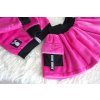 Pískacia hebučká teplá mikina hot pink/čierna