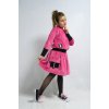Pískacia hebučká teplá mikina hot pink/čierna