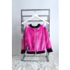 Pískacia hebučká teplá mikina hot pink/čierna
