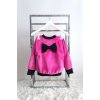 Pískacia hebučká teplá mikina hot pink/čierna