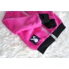 Pískacia hebučká teplá mikina hot pink/čierna