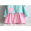 Pískací softshellový kabát kombi mint/baby ružová
