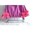 Pískacia softshellová bundička s mašľami na rukávoch lila pink/neón ružová