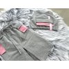 Teplákový pískací crop top s vreckom sivý melír