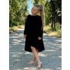 Pískacie princess šaty s dlhým rukávom - čierna