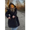 Pískací softshellový kabát s volán aplikáciou čierna
