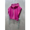 Ľahká crop-topová pískacia vesta lila pink