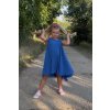 Pískacie kruhové šaty modrá