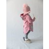 Pískací softshellový kabátik s mašľou ružová/sivá