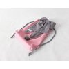 Pískací ruksak zajac s mašľou - ružová/sivá