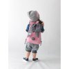 Pískací ruksak zajac s mašľou - ružová/sivá