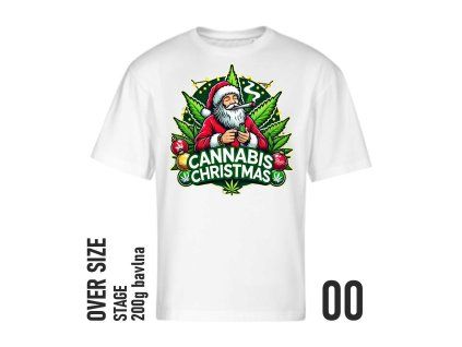 20 christnas canabis biele tricko