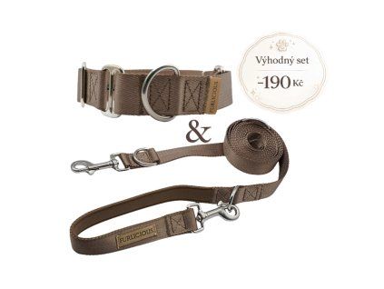 Set BROWNIE vodítko + obojek L