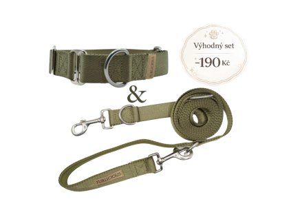 Set OLIVE vodítko + obojek S